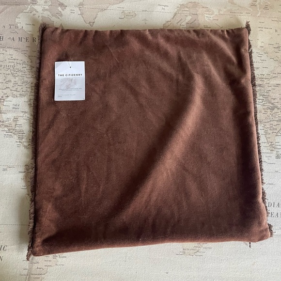 🆕The Citizenry NAVETA VELVET PILLOW Cocoa PILLOWCASE ONLY NWT - Picture 7 of 7